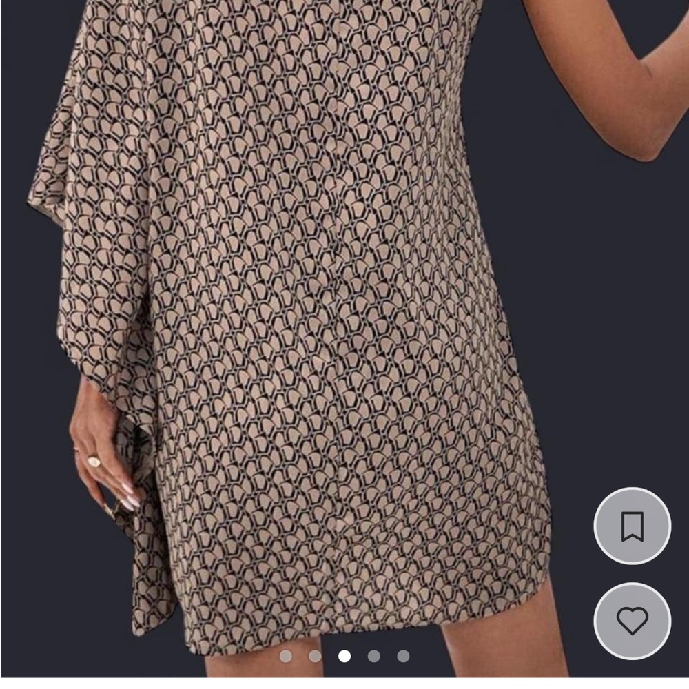 Patterned one shoulder dress with Geometric Design - Picture 4 of 4